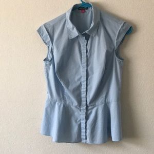 Cute, light blue peplum top (Very Good Condition)